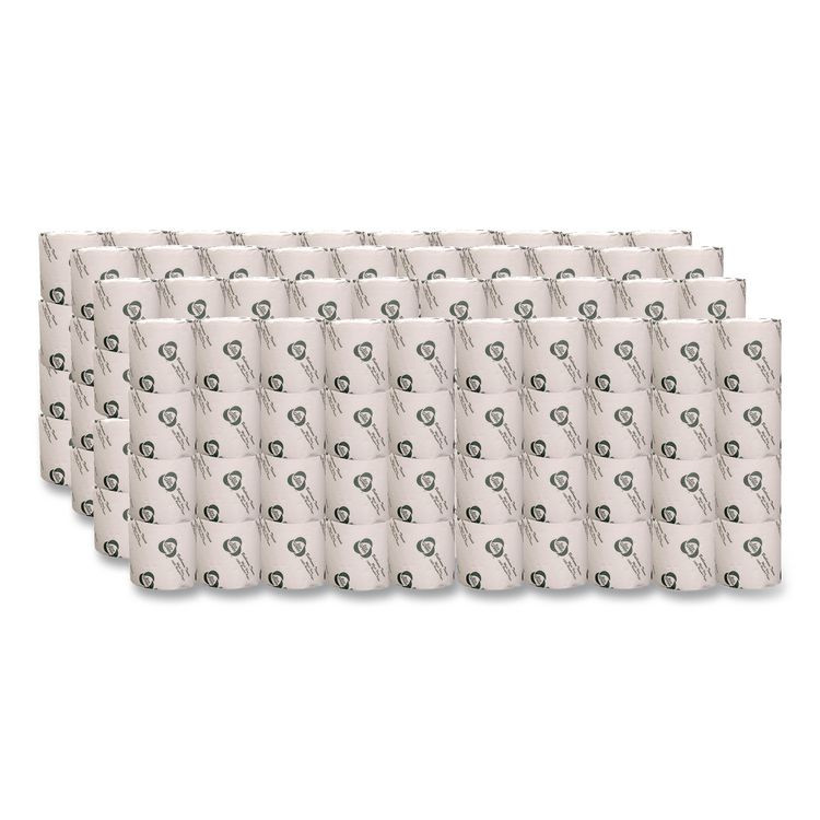 AMERICAN PAPER CONVERTING Eco Green® EB8543 Recycled Two-Ply Standard Toilet Paper, Septic Safe, White, 550 Sheets/Roll, 80 Rolls/Carton