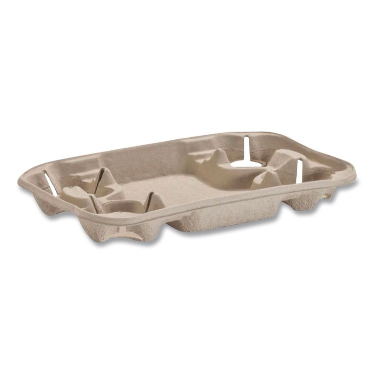 HUHTAMAKI Chinet® 20969CT StrongHolder Molded Fiber Cup/Food Tray, 8 oz to 22 oz, Four Cups + Food Tray, Beige, 250/Carton