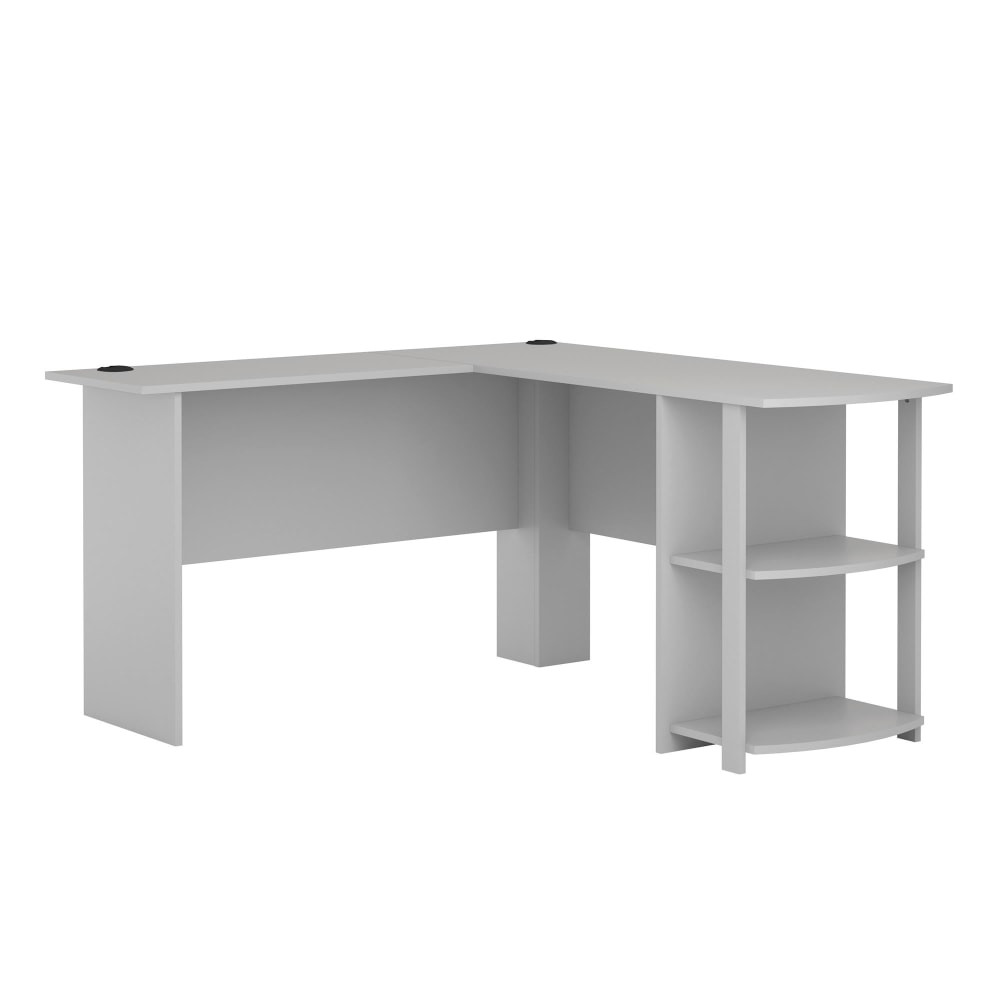 AMERIWOOD INDUSTRIES, INC. 9354412COM Ameriwood Home Dakota 51inW L-Shaped Computer Desk With Bookshelves, Dove Gray