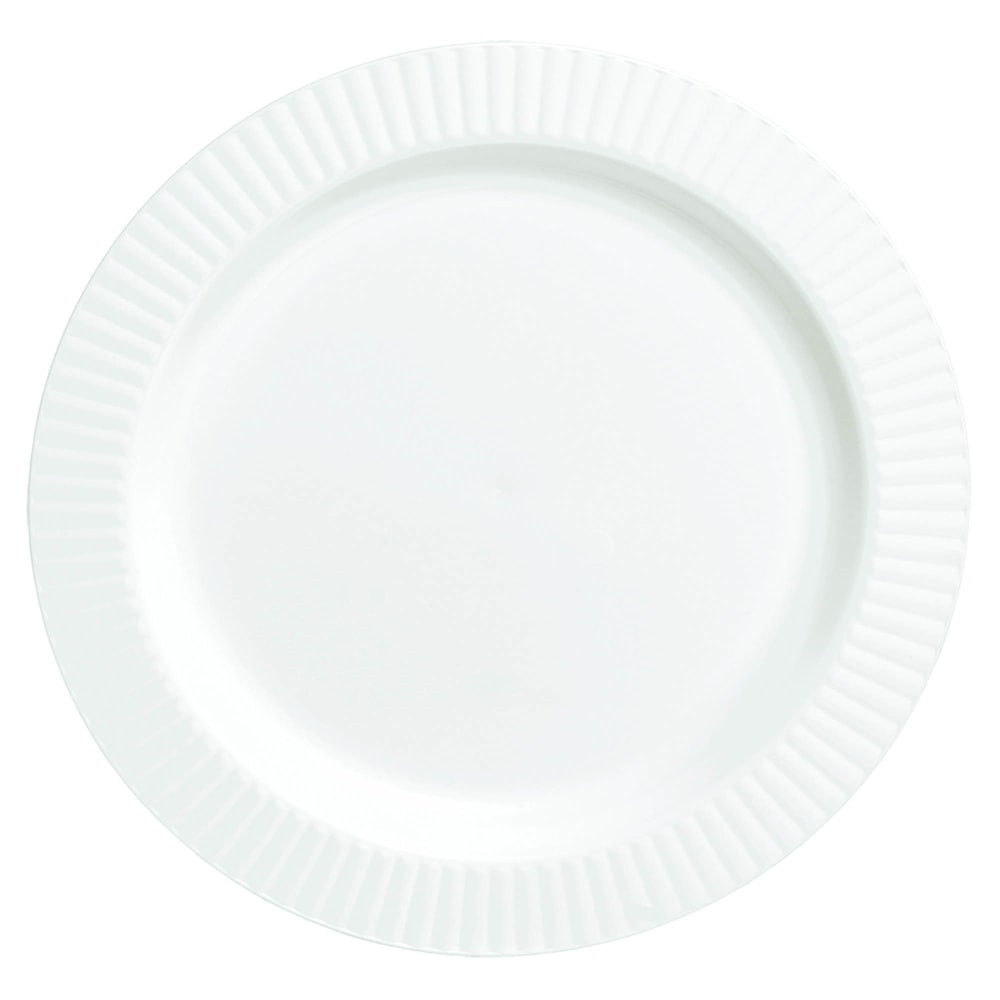 AMSCAN CO INC Amscan 430800.08  Plastic Plates, 10-1/4in, White, Pack Of 16 Plates