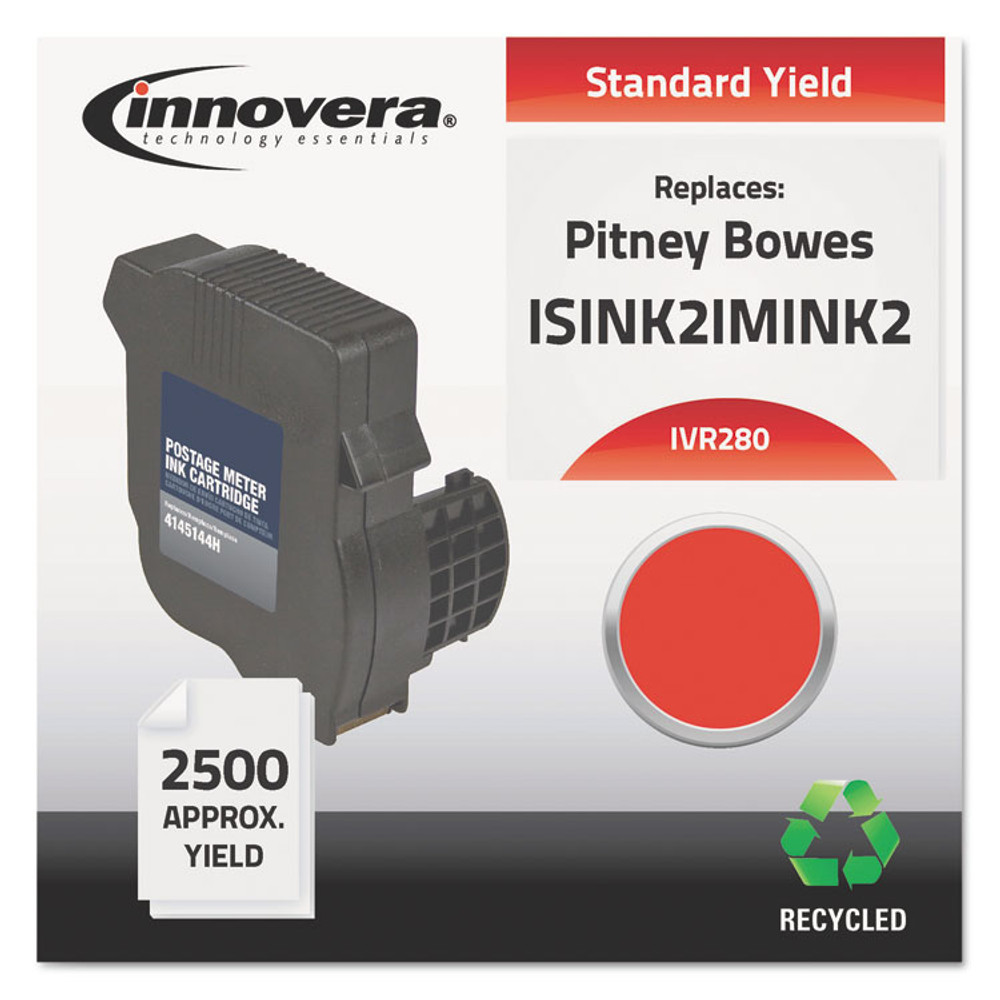 INNOVERA 280 Remanufactured Red Postage Meter Ink, Replacement for IM-280 (ISINK2IMINK2), 2,500 Page-Yield