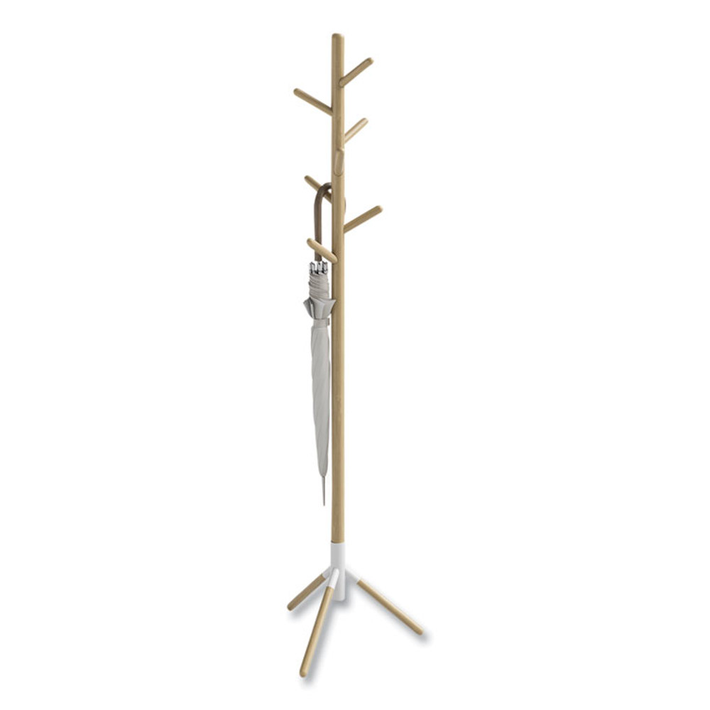 SAFCO PRODUCTS 4265WH Resi Standing Coat Tree, 6 Hook, 17.25w x 17.25d x 69.5h, White