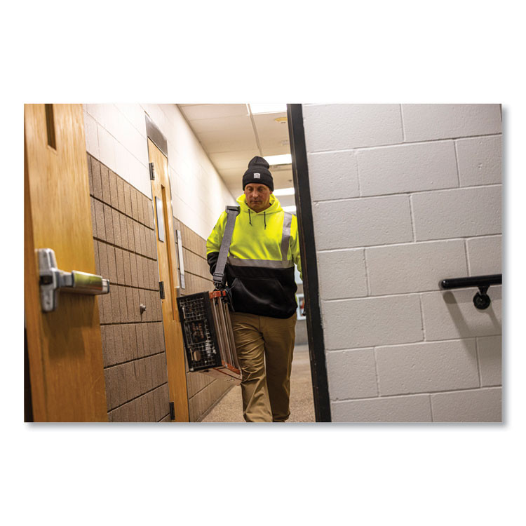 TENACIOUS HOLDINGS, INC. ergodyne® 21887 GloWear 8373 Hi-Vis Class 3 Hooded Sweatshirt with Black Bottom, Polar Fleece, Lime, 3X-Large