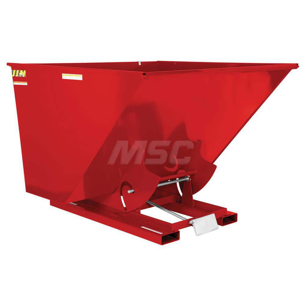 Vestil D-250-LD-SR Stationary Tilt Hopper: 2,000 lb Capacity, 70" Wide, 68.38" Long, 51.75" High