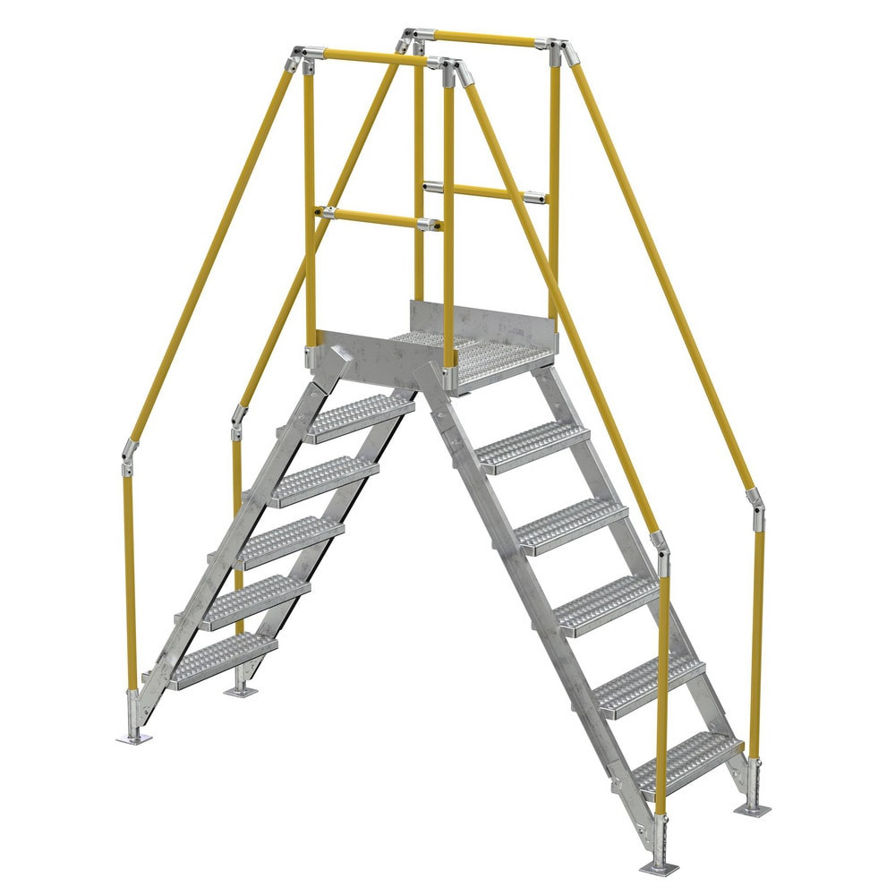 Vestil COL-6-56-14-HDG Rolling Ladder: Type IA, 60" Platform, 500 lb Capacity, 6 Step, 29-1/4" Base