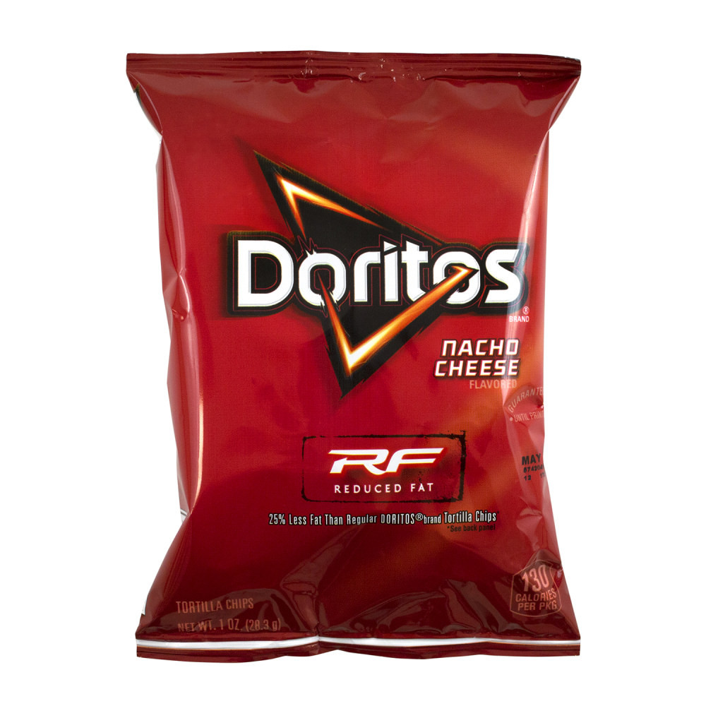 FRITO-LAY COMPANY Doritos 295-00057  Reduced Fat Nacho Cheese Chips, 1 Oz, Pack Of 72