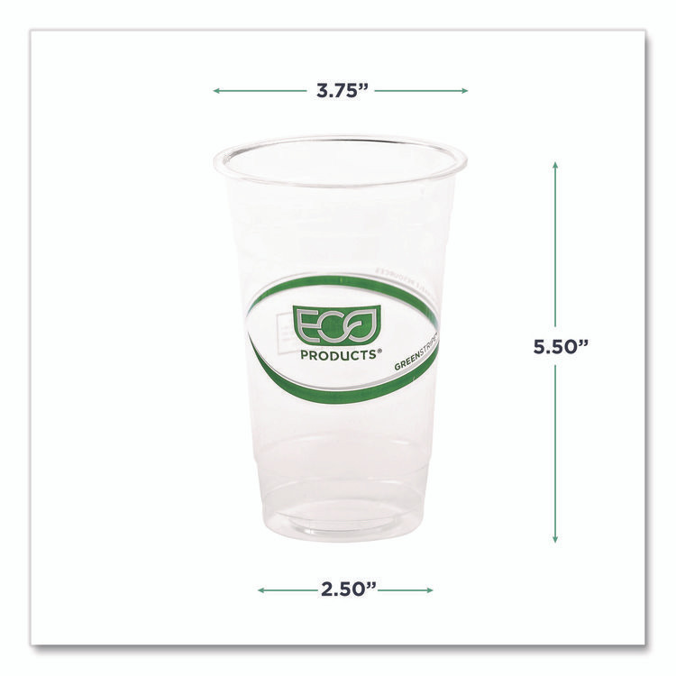 ECO-PRODUCTS,INC. EP-CC20-GS GreenStripe Renewable and Compostable Cold Cups, 20 oz, Plastic, Clear, 50/Pack, 20 Packs/Carton