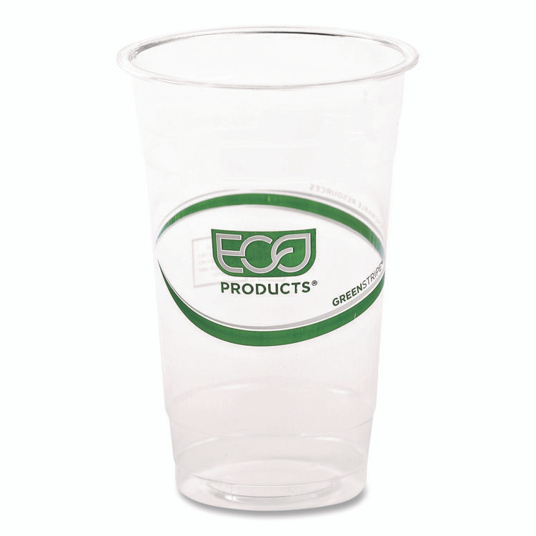 ECO-PRODUCTS,INC. EP-CC20-GS GreenStripe Renewable and Compostable Cold Cups, 20 oz, Plastic, Clear, 50/Pack, 20 Packs/Carton