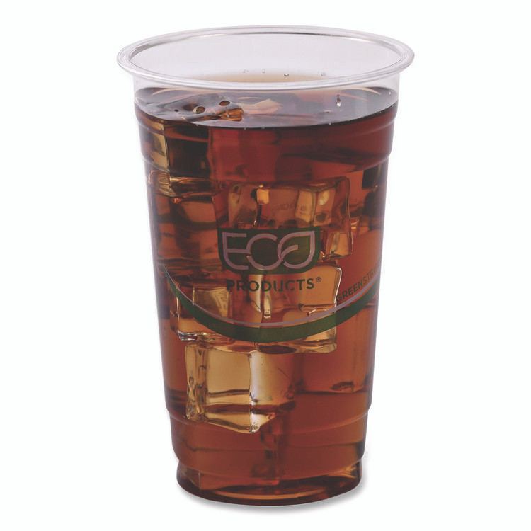 ECO-PRODUCTS,INC. EP-CC20-GS GreenStripe Renewable and Compostable Cold Cups, 20 oz, Plastic, Clear, 50/Pack, 20 Packs/Carton