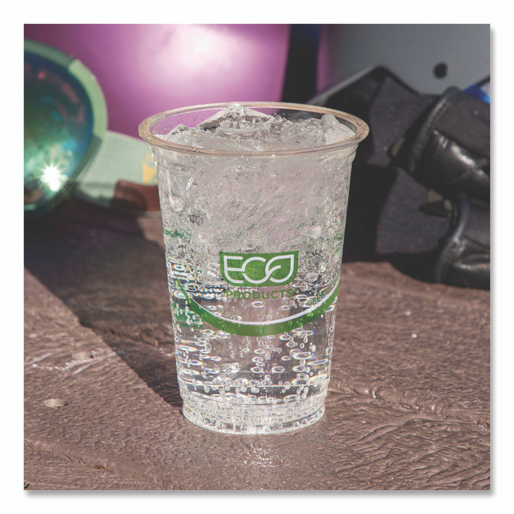 ECO-PRODUCTS,INC. EP-CC20-GS GreenStripe Renewable and Compostable Cold Cups, 20 oz, Plastic, Clear, 50/Pack, 20 Packs/Carton