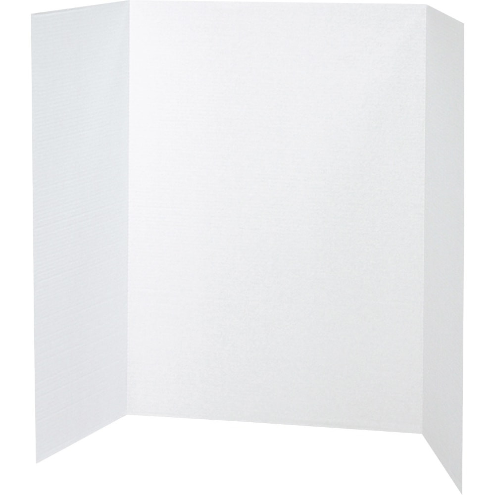 PACON CORPORATION Pacon 3763  80% Recycled Single-Walled Tri-Fold Presentation Boards, 48in x 36in, White, Carton Of 24