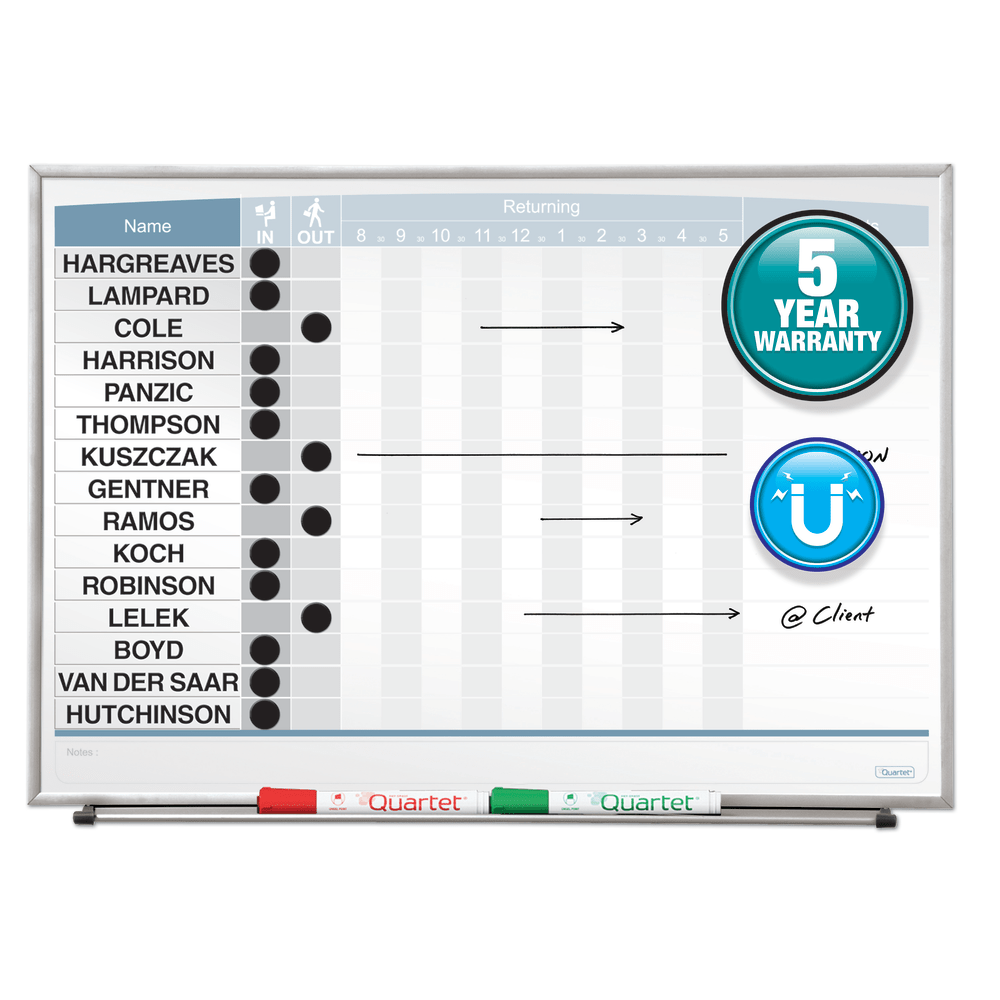 ACCO BRANDS USA, LLC 33704 Quartet Matrix Magnetic Dry-Erase In/Out Board, 23in x 16in, Aluminum Frame With Silver Finish