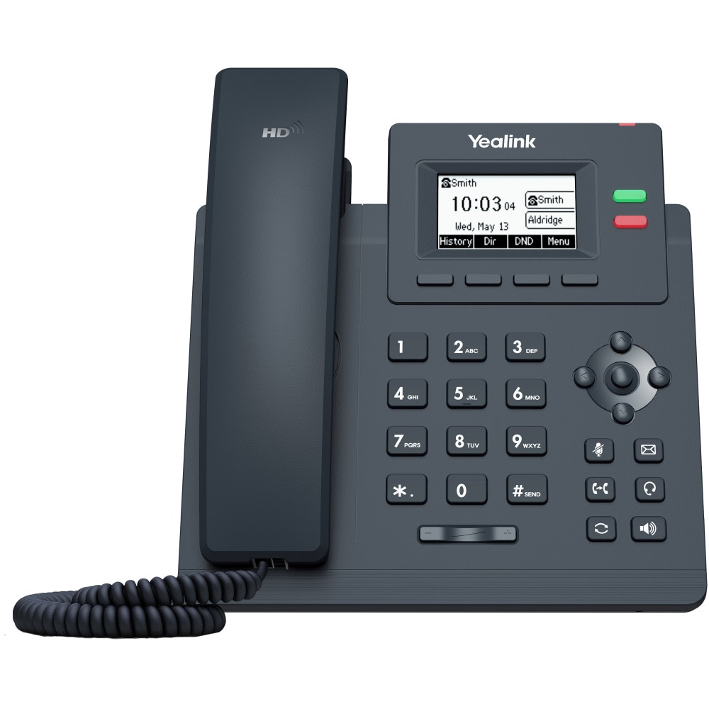 Stay connected with clients and vendors using the Yealink Entry Level IP 2-Line HD Voice Phone. This Yealink phone offers support for conference calling and headset use.  2.3in 132x64-pixel graphical LCD with backlight  Office phone with a 2-port 10/100M Ethernet switch.  Opus codec and PoE support.  Pair with up to 2 SIP accounts.  Local 5-way conferencing.  Unified firmware.  Conference phone supports YDMP/YMCS.  Includes a stand with 2 adjustable angles.  Wall mountable.  Supports EHS Wireless Headset (sold separately).  Backed by the manufacturers 1-year limited warranty.