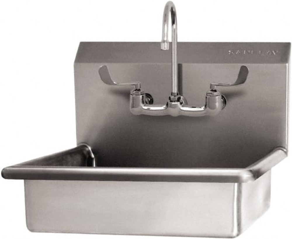 SANI-LAV 5A4F-0.5 Hand Sink: Wall Mount, Manual Faucet, 304 Stainless Steel