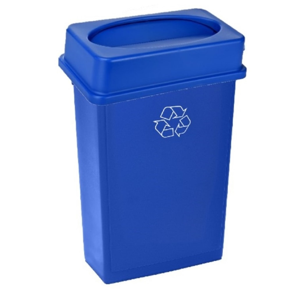 ADIR CORP. Alpine ALP477-R-BLU-PKG1  Industries Trash Can Recycle Bin With Drop Slot Lid, 23 Gallons, Blue