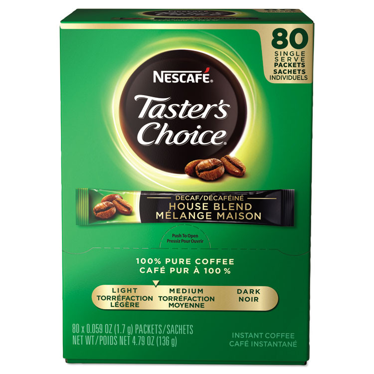 NESTLE Nescafé® 66488 Taster's Choice Stick Pack, Decaf, 0.06oz, 80/Box