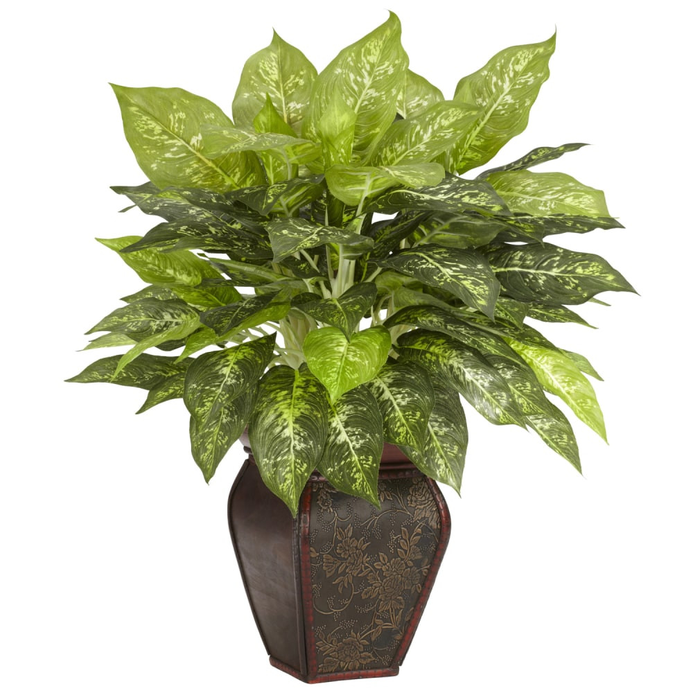 Nearly Natural 6676  23inH Silk Dieffenbachia Plant With Decorative Vase