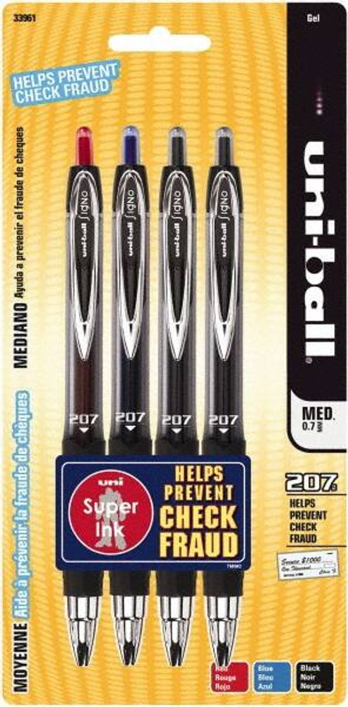 Uni-Ball 33961PP Retractable Pen: 0.7 mm Tip, Assorted Ink