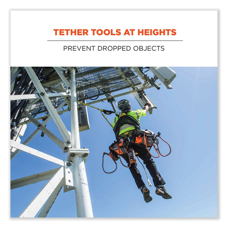 TENACIOUS HOLDINGS, INC. ergodyne® 19822 Squids 3110F(x) Tool Lanyard with Aluminum Carabiners, 10 lb Max Working Capacity, 38" to 48" Long, Orange/Gray