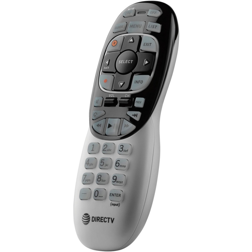 UNIVERSAL ELECTRONICS, INC RC73B DIRECTV Universal Remote Control - For Receiver, TV, Sound Bar Speaker, Satellite Box - Infrared - 53 ft Operating Distance - Alkaline Battery - Black, White - 1