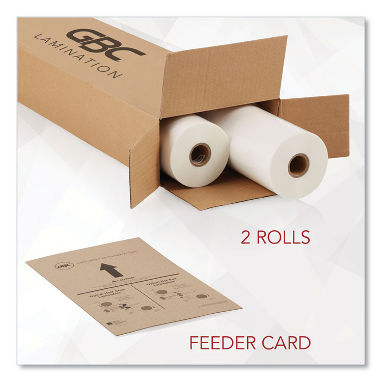 WILSON JONES CO. GBC® 3000004 NAP-Lam I Roll Film, 1.5 mil, 25" x 500 ft, Gloss Clear, 2/Box