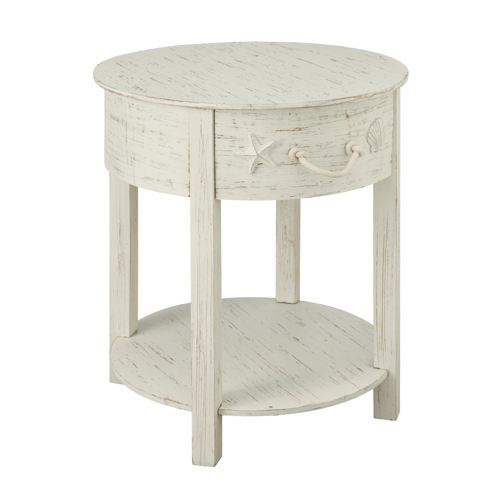 COAST TO COAST IMPORTS, LLC. Coast to Coast 91735  Sanibel 1-Drawer Accent Table, White Rub