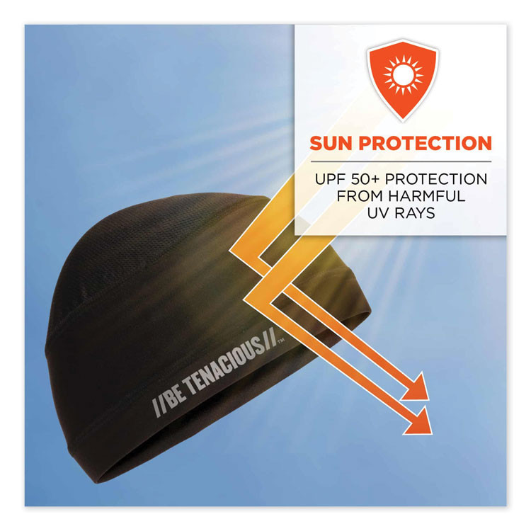 TENACIOUS HOLDINGS, INC. ergodyne® 12686 Chill-Its 6632 Performance Knit Cooling Skull Cap, Polyester/Spandex, One Size Fits Most, Black