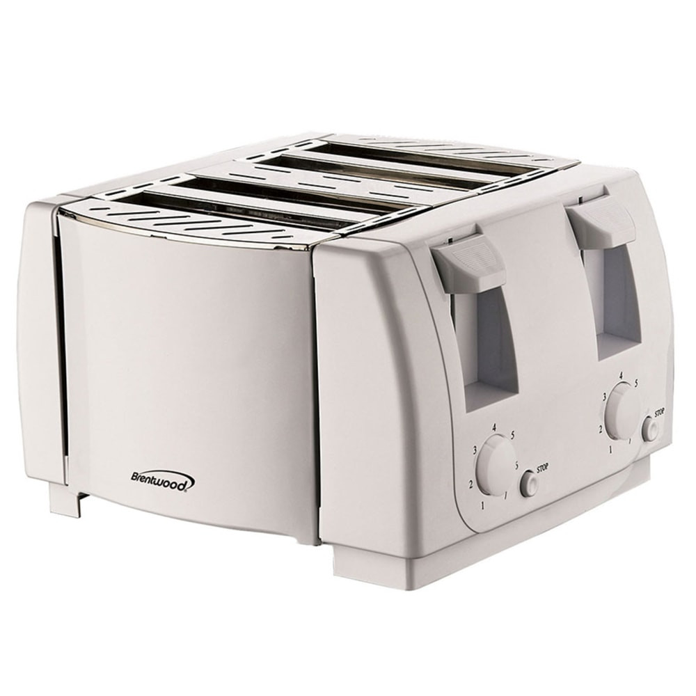 TODDYs PASTRY SHOP Brentwood 995109861M  4-Slice Cool-Touch Toaster, White