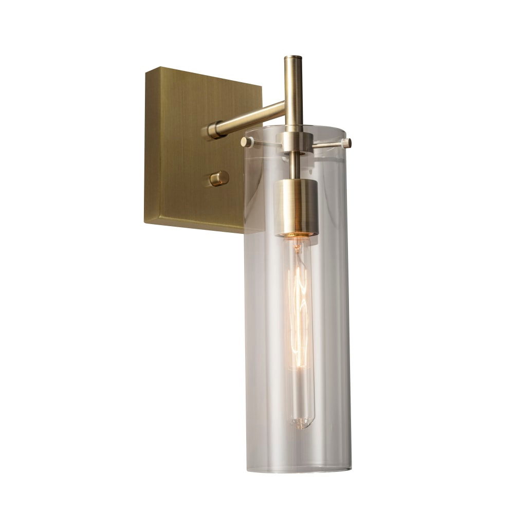 ADESSO INC Adesso 3850-21  Dalton Wall Lamp, 4-1/2inW, Clear Glass Shade/Brass Base