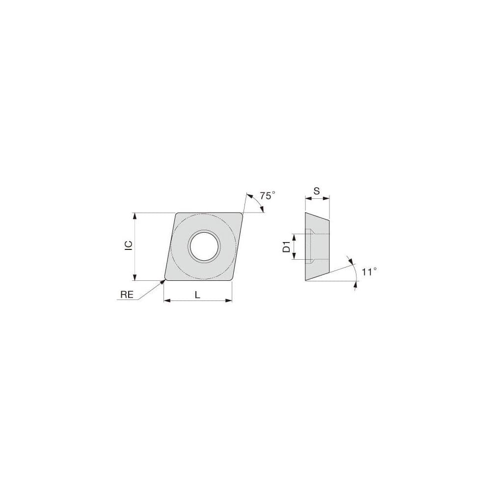 Tungaloy 6737280 Turning Insert: EPGT520FR-W08 SH725, Solid Carbide