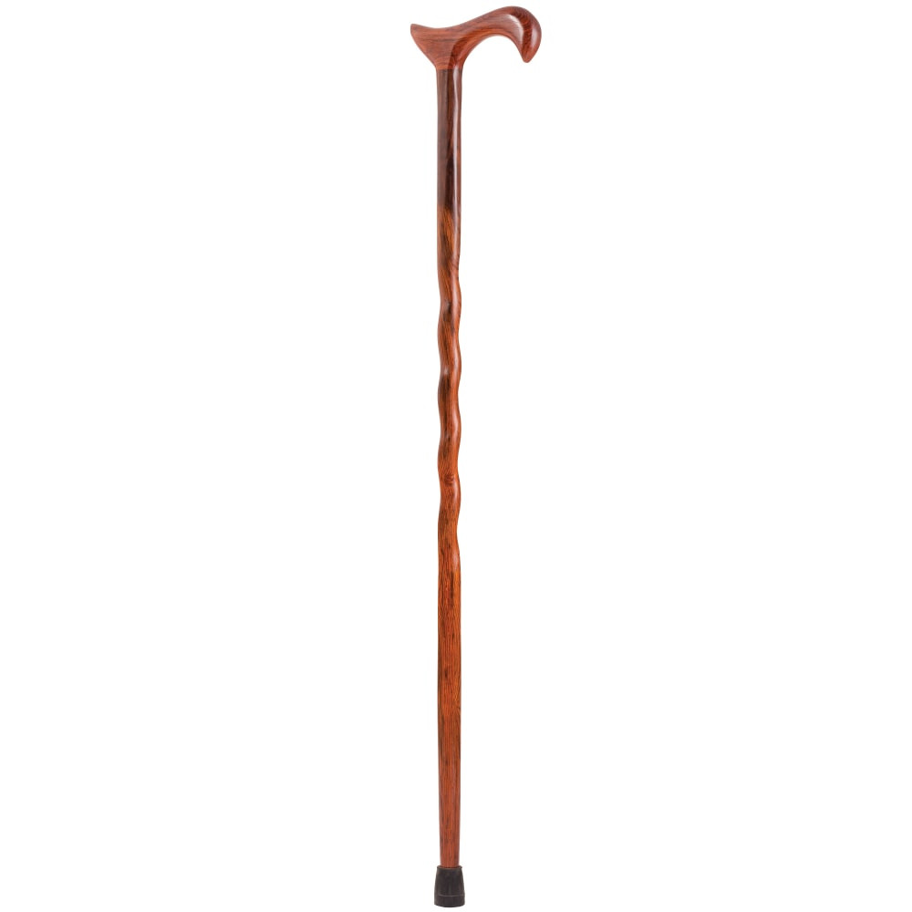 BRAZOS WALKING STICKS 502-3000-0065  Twisted Cocobolo Exotic Wood Derby Cane, 37in