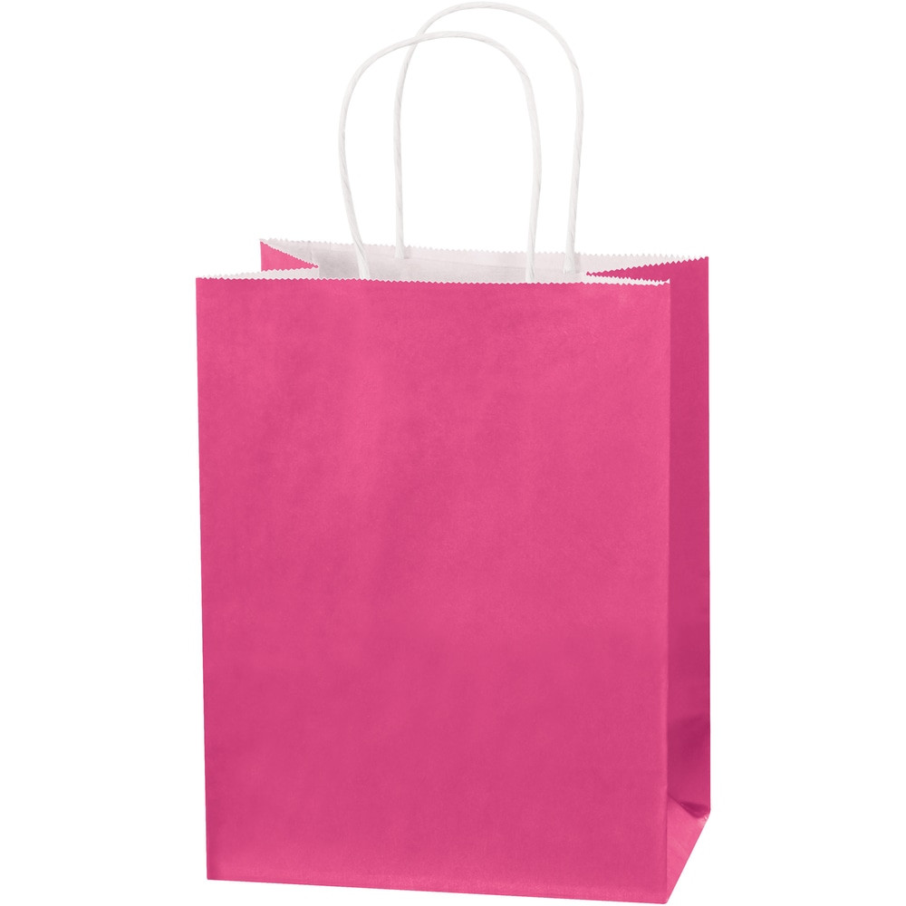 B O X MANAGEMENT, INC. BGS103CE Partners Brand Tinted Paper Shopping Bags, 10 1/4inH x 8inW x 4 1/2inD, Cerise, Case Of 250