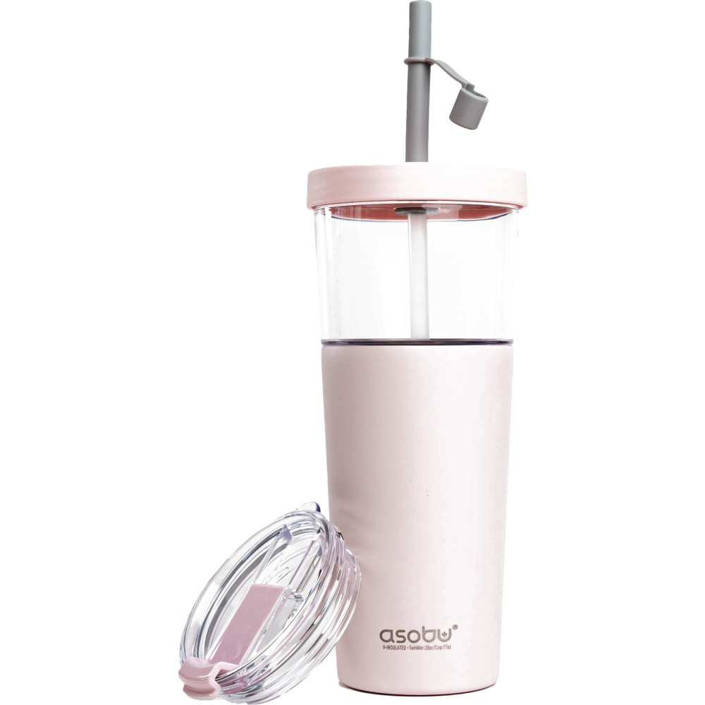 Stay hydrated wherever you go with the Asobu Marina 2-in-1 Tumbler. This tumbler is made of stainless steel for durability and has triple layer insulation that helps retain heat and cold.  Stainless steel construction offers durability.  Triple layer insulation helps retain heat and cold.  Tumbler with detachable coffee mug design offers 2-in-1 functionality.  Slip-proof silicone rubber base provides stability.  Spill-proof end cap with a silicone straw.  Additional lid for hot drinks.  Dishwasher safe.  Reusable & avoids disposables - designed to be used repeatedly, helping you avoid single-use disposables and potentially save money.