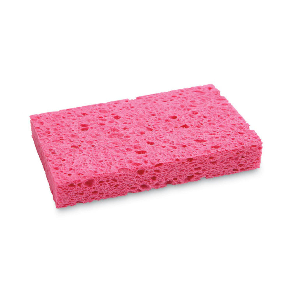 BOARDWALK CS1A Small Cellulose Sponge, 3.6 x 6.5, 0.9" Thick, Pink, 2/Pack, 24 Packs/Carton