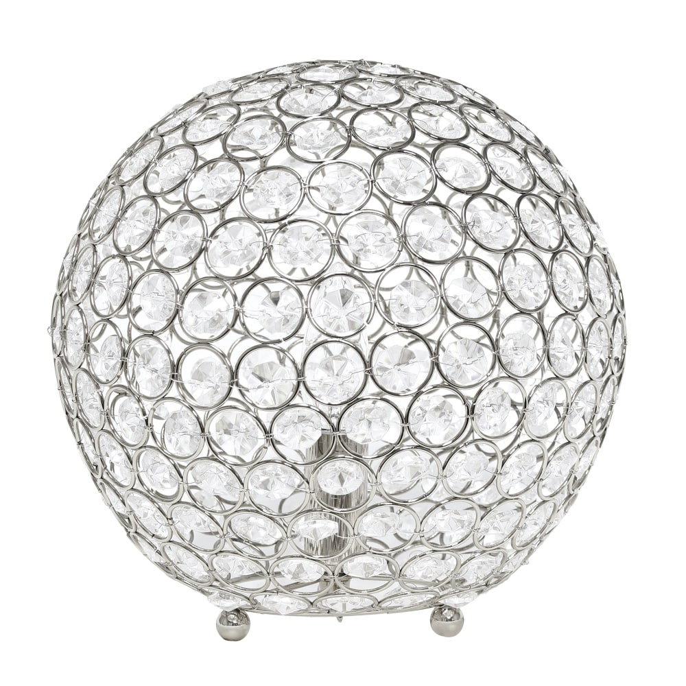 ALL THE RAGES INC LHT-3013-CH Lalia Home Elipse Glamorous Crystal Orb Table Lamp, 10inH, Chrome