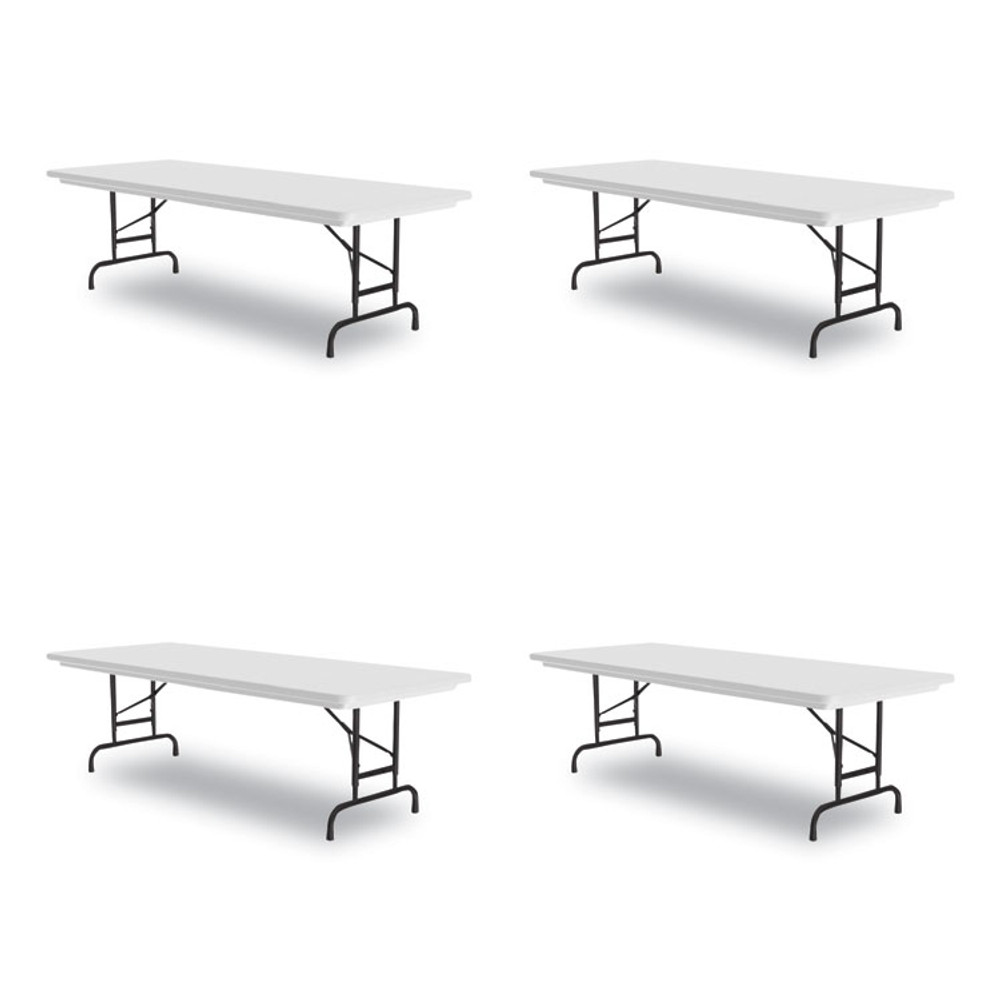 CORRELL, INC. RA3060234P Adjustable Folding Tables, Rectangular, 60" x 30" x 22" to 32", Gray Granite Top, Black Legs, 4/Pallet