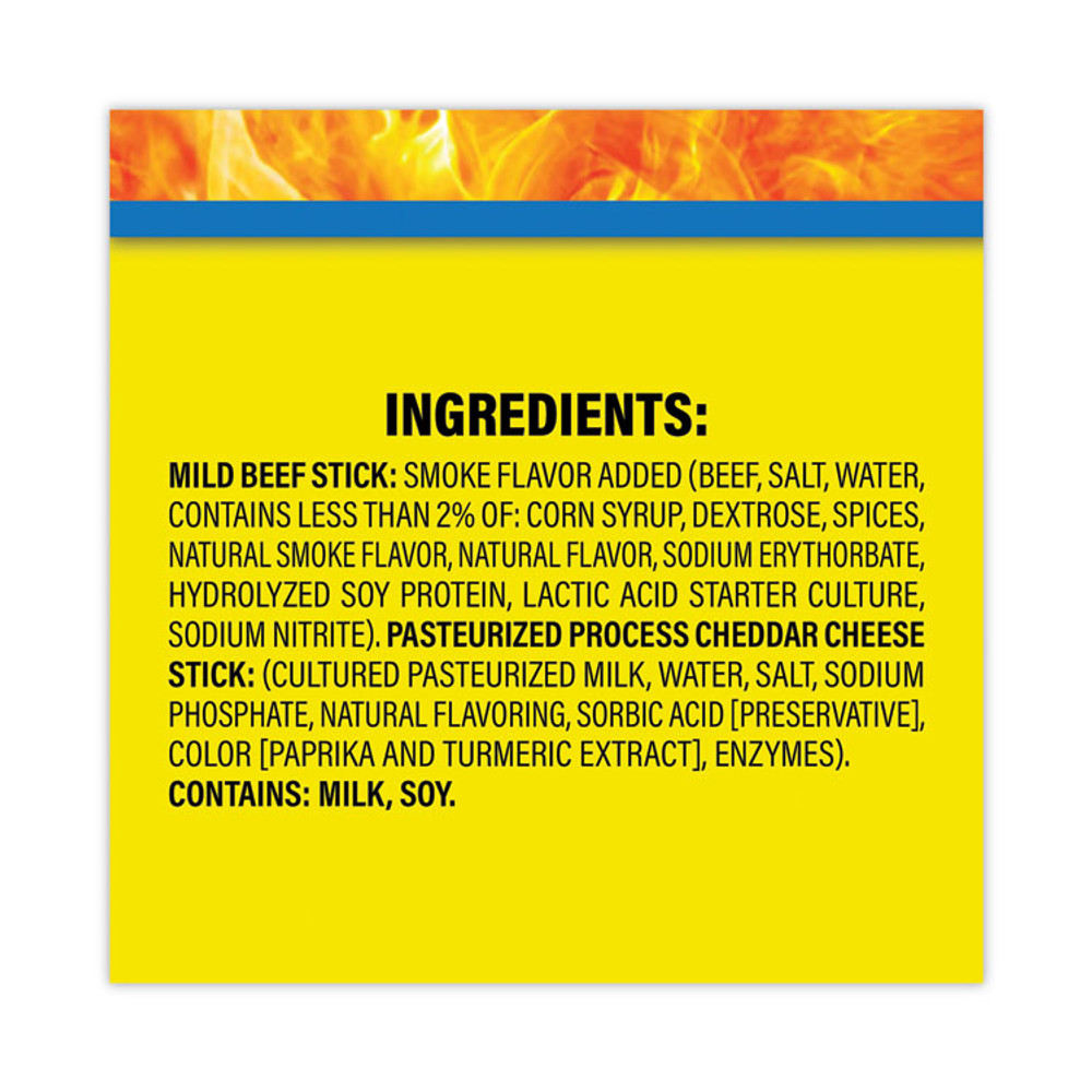 CONAGRA FOODS Slim Jim® 20900656 Beef and Cheese Meat Sticks, 1.5 oz, 18/Carton