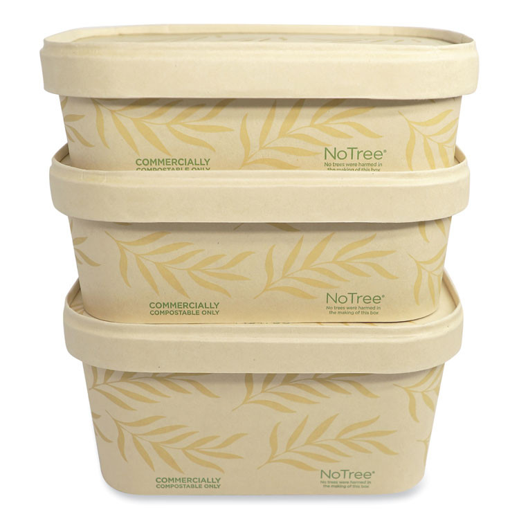 WORLD CENTRIC CTLNT16 Paper Lids for Containers, 4.7 x 6.8 x 0.8, Natural, Paper, 300/Carton
