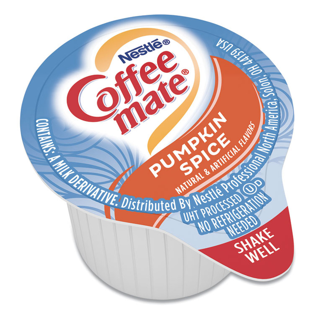 NESTLE Coffee mate® 75520 Liquid Coffee Creamer, Pumpkin Spice, 0.38 oz Mini Cups, 50/Box