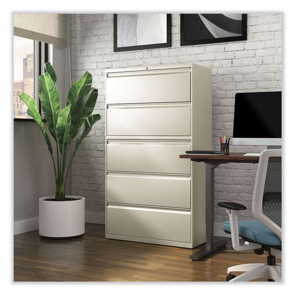 ALERA HLF3667PY Lateral File, 5 Legal/Letter/A4/A5-Size File Drawers, Putty, 36" x 18.63" x 67.63"