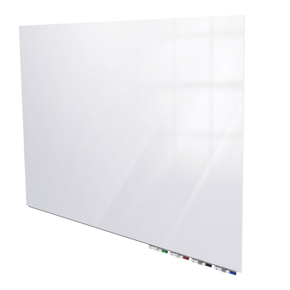GHENT MANUFACTURING INC. ARIASM48WH Ghent Aria Low-Profile Magnetic Glass Unframed Dry-Erase Whiteboard, 48in x 96in, White