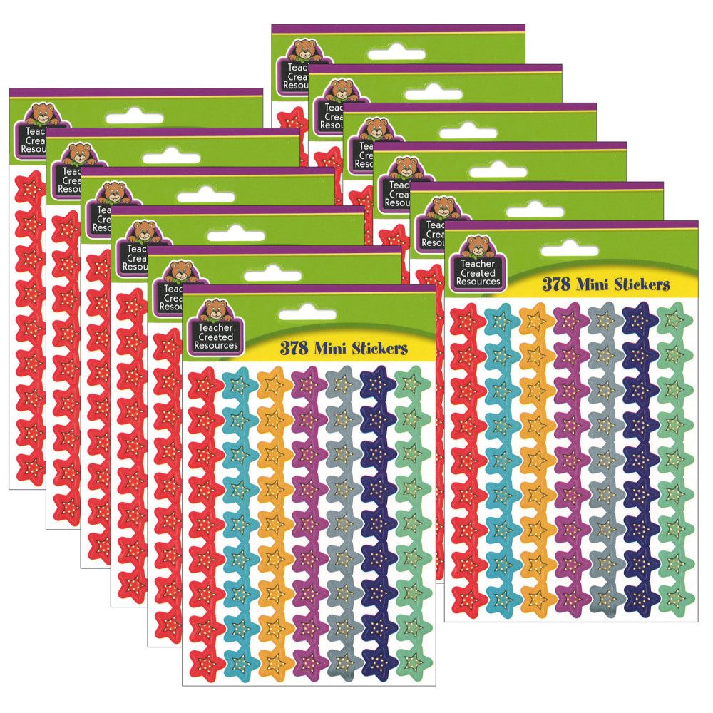EDUCATORS RESOURCE Teacher Created Resources TCR5441-12  Mini Stickers, Marquee Stars, 378 Stickers Per Pack, Set Of 12 Packs