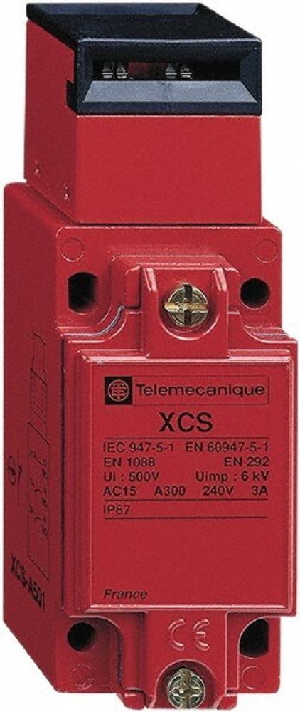 Telemecanique Sensors XCSA523 2NO/NC Configuration, 110/240 VAC, Multiple Amp Level, Metal Key Safety Limit Switch