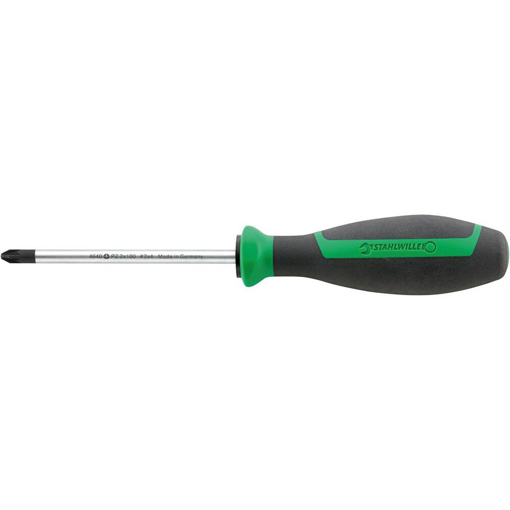 Stahlwille 46403000 Precision & Specialty Screwdrivers; Tool Type: Pozidriv Screwdriver ; Blade Length: 2 ; Overall Length: 5.75 ; Shaft Length: 60mm ; Handle Length: 145mm ; Handle Color: Green; Black