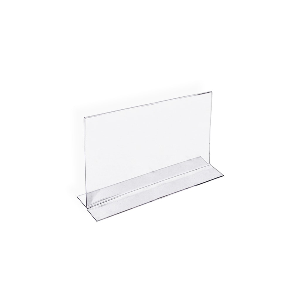AZAR DISPLAYS 152727  Double-Foot Acrylic Sign Holders, 4in x 6in, Clear, Pack Of 10