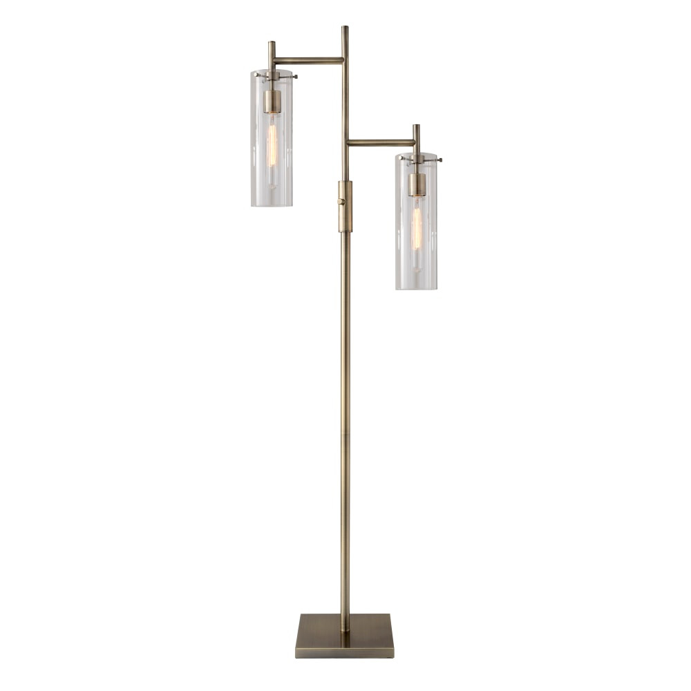 ADESSO INC Adesso 3853-21  Dalton Floor Lamp, 64 1/4inH, Clear Shade/Brass Base