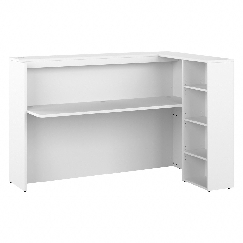 BUSH INDUSTRIES INC. SCD572WHK Bush Business Furniture Studio C 72inW Privacy Computer Desk With Shelves, White, Standard Delivery