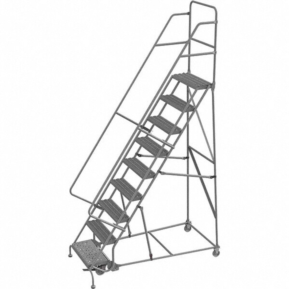 TRI-ARC KDSR109242 Steel Rolling Ladder: 9 Step