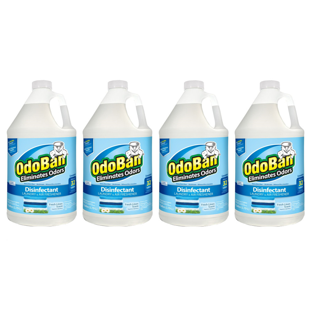 CLEAN CONTROL CORPORATION 911701G4-OD OdoBan Odor Eliminator Disinfectant Concentrate, Fresh Linen Scent, 128 Oz, Case Of 4 Bottles