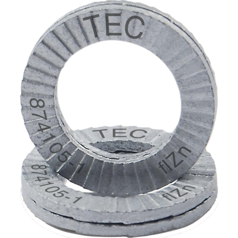 TEC Series TEC-1-5 Wedge Lock Washer: 1.535" OD, 1.098" ID, Steel, SCM35 & 4130, Zinc-Plated